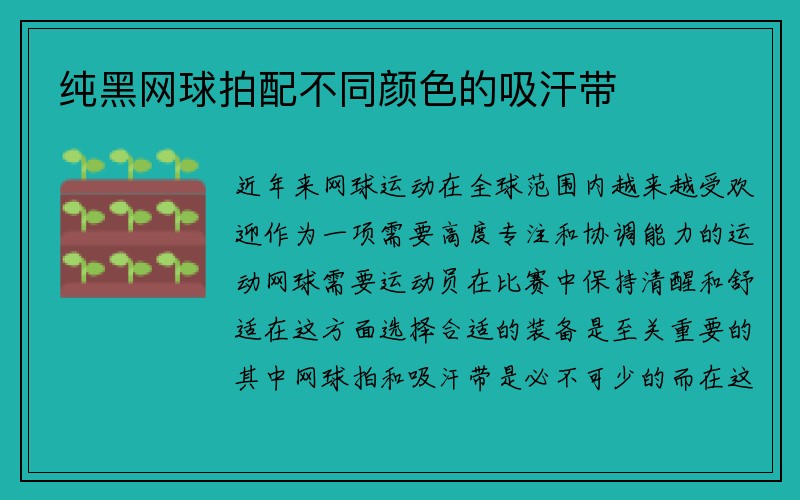 纯黑网球拍配不同颜色的吸汗带