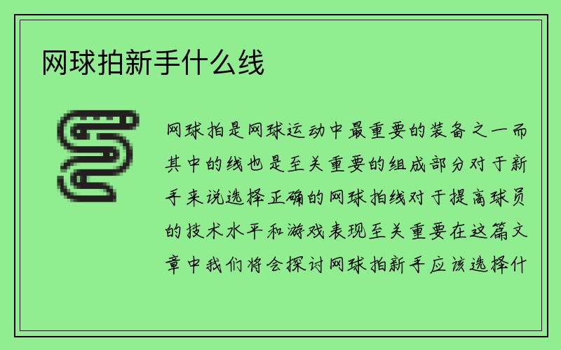 网球拍新手什么线