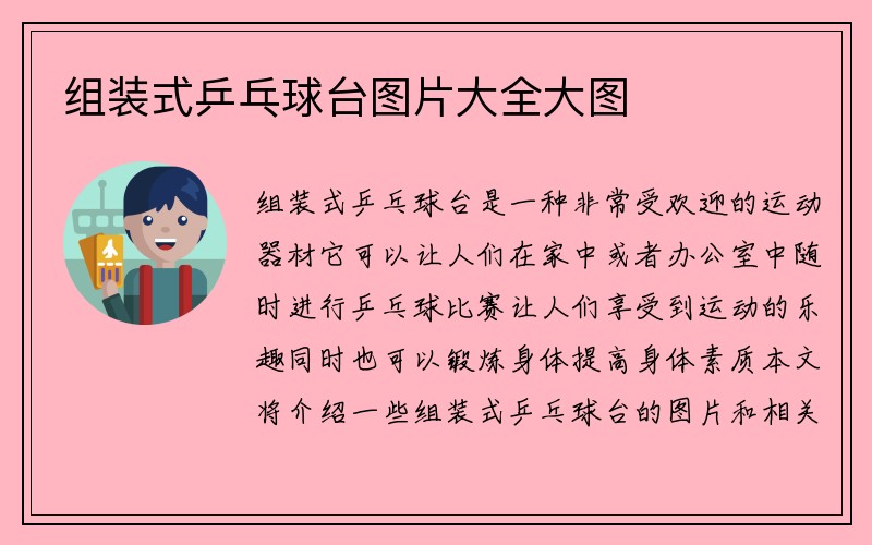 组装式乒乓球台图片大全大图