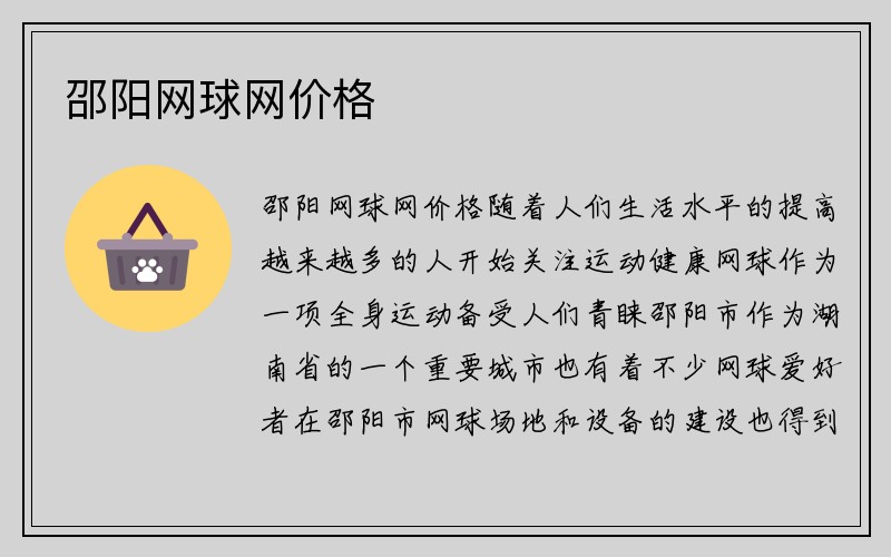 邵阳网球网价格